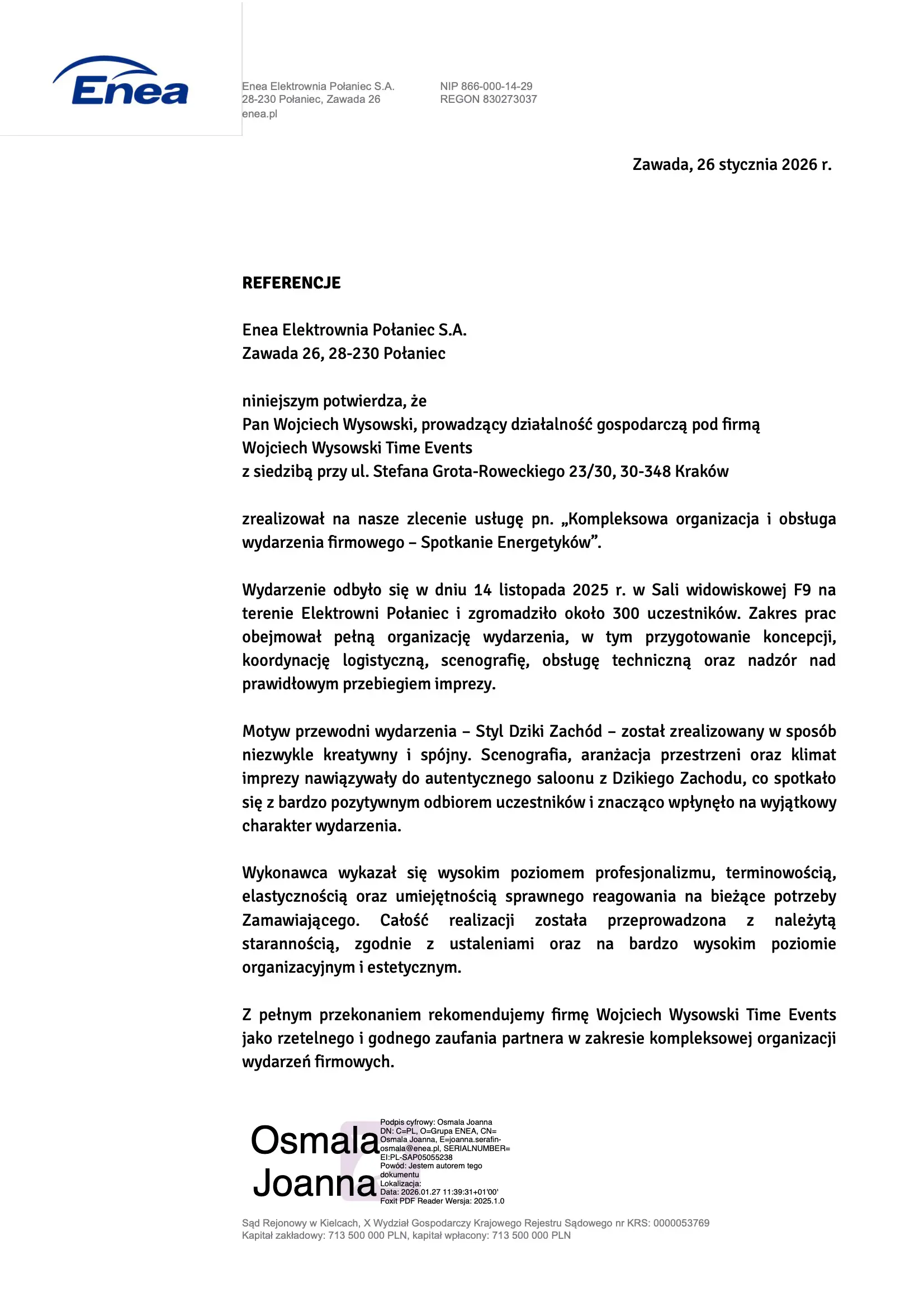 ENEA – referencje
